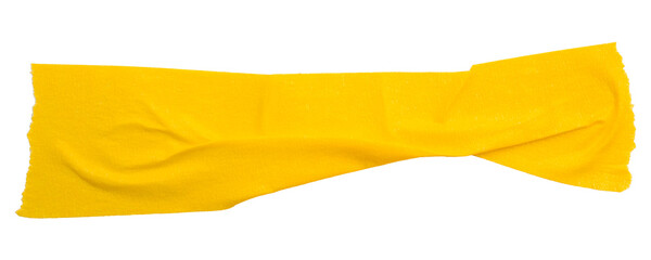 yellow crumpled torn tape isolated on transparent background