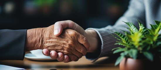 Elderly couples meeting with lawyer or advisor for retirement planning and estate finance