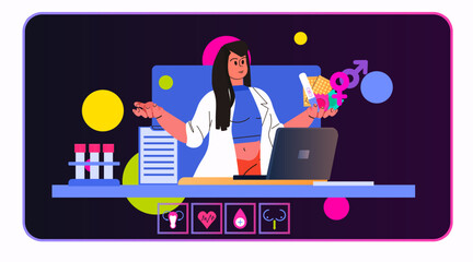 woman gives online lecture about sexual health education contraceptive methods contraception virtual sex coaches human sexuality