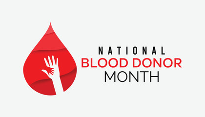Obraz premium Vector illustration on the theme of National Blood Donor month observed each year during January.banner, Holiday, poster, card and background design.