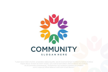 global community logo icon symbol of community ,teamwork, family,and business group.