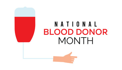 Vector illustration on the theme of National Blood Donor month observed each year during January.banner, Holiday, poster, card and background design.