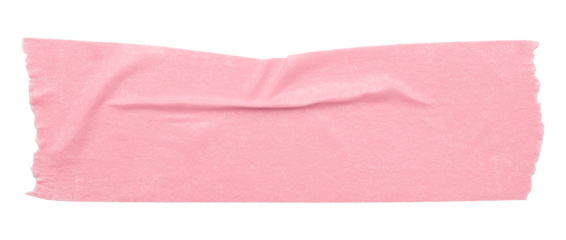 pink crumpled torn tape isolated on transparent background