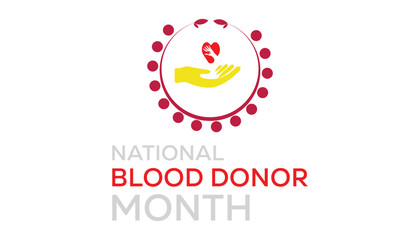 Obraz premium Vector illustration on the theme of National Blood Donor month observed each year during January.banner, Holiday, poster, card and background design.