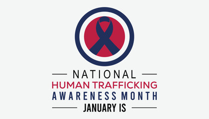 Vector illustration on the theme of National Human trafficking Awareness Month observed each year during January.banner, Holiday, poster, card and background design.