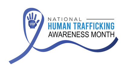 Vector illustration on the theme of National Human trafficking Awareness Month observed each year during January.banner, Holiday, poster, card and background design. - obrazy, fototapety, plakaty