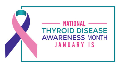 Vector illustration on the theme of National Thyroid Disease awareness month observed each year during January.banner, Holiday, poster, card and background design.