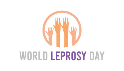 Fototapeta premium Vector illustration on the theme ofWorld Leprosy day observed each year during January.banner, Holiday, poster, card and background design.