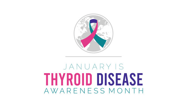 Vector illustration on the theme of National Thyroid Disease awareness month observed each year during January.banner, Holiday, poster, card and background design.