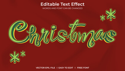 3d  editable text effect merry christmas, perfect for branding or poster purposes.