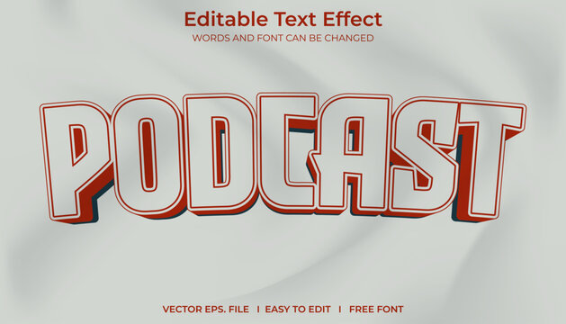 3d  editable text effect Podcast, perfect for branding or poster purposes.