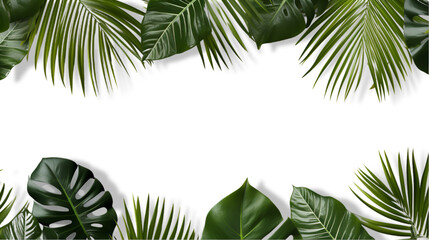 Fototapeta na wymiar Compotition of tropical leaves on transparent background for advertising