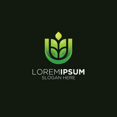 modern nature green style company logo