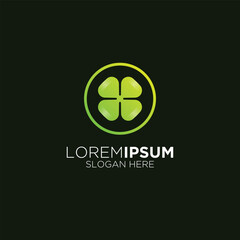 beautiful simple clover leaf logo design