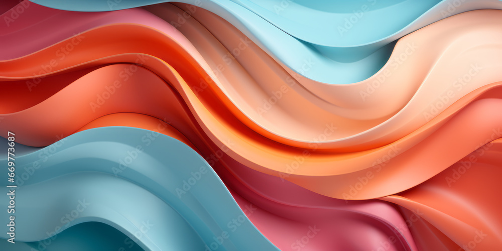 Poster color ribbon pattern background. texture waves presentation backdrop. ai generative