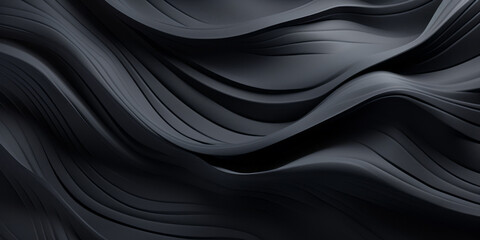 Black color flow wave trendy background. Background for presentation, Copy space, backdrop. Colorful texture. Ai generative