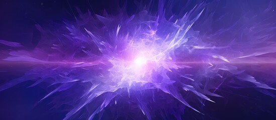 Fractal explosion of violet particles in a magical star composition