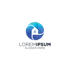Fototapeta premium modern circle house agent logo