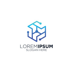 creative futuristic technology company logo