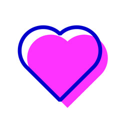 ハートを表す2色スタイルのアイコン