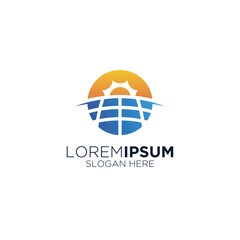 technology company modern line logo design