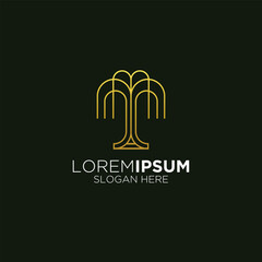 beautiful gold simple plant logo