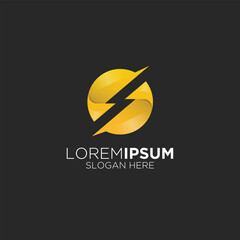 modern gold lightning logo