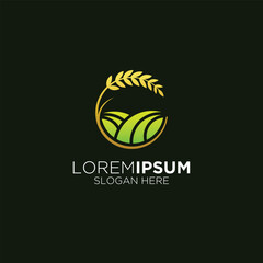 wheat product nature logo design