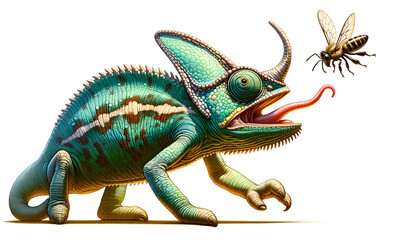 Fototapeta premium Horned Chameleon Tongue