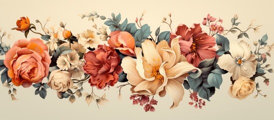 Beautiful vintage floral pattern art and design