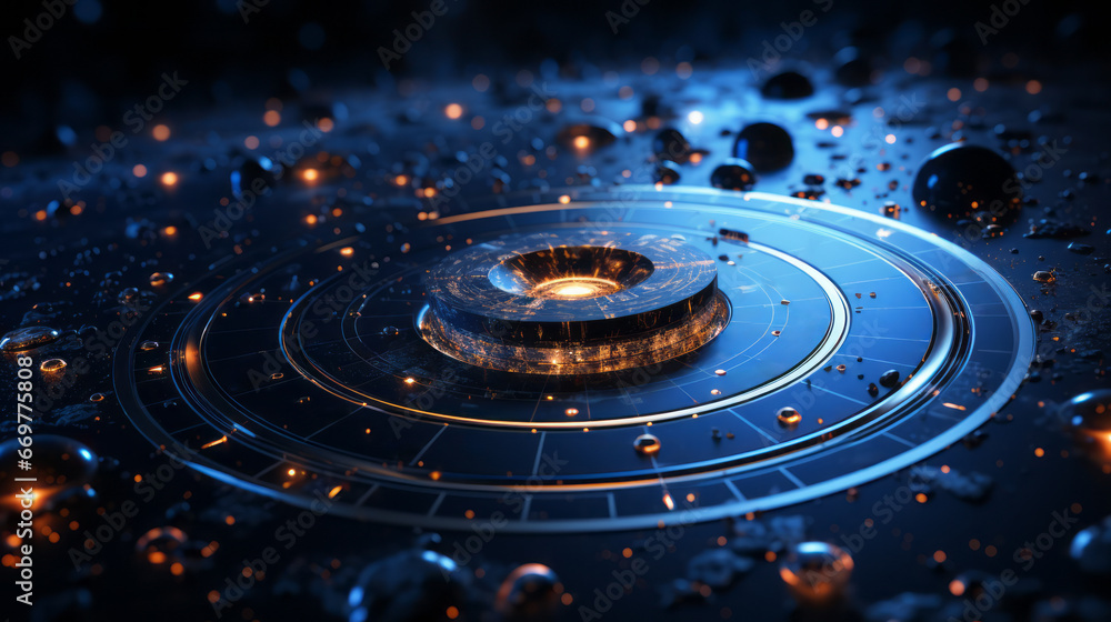 Aufkleber closeup hardware background of motherboard. circuit cpu microchip digital. concept of technology. ai