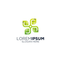 modern green leaf logo design