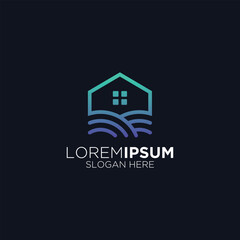 simple modern home logo design