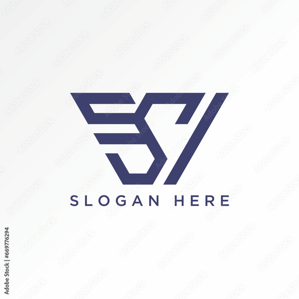 Poster logo design concept graphic creative abstract premium vector sign stock unique letter initial ssi me