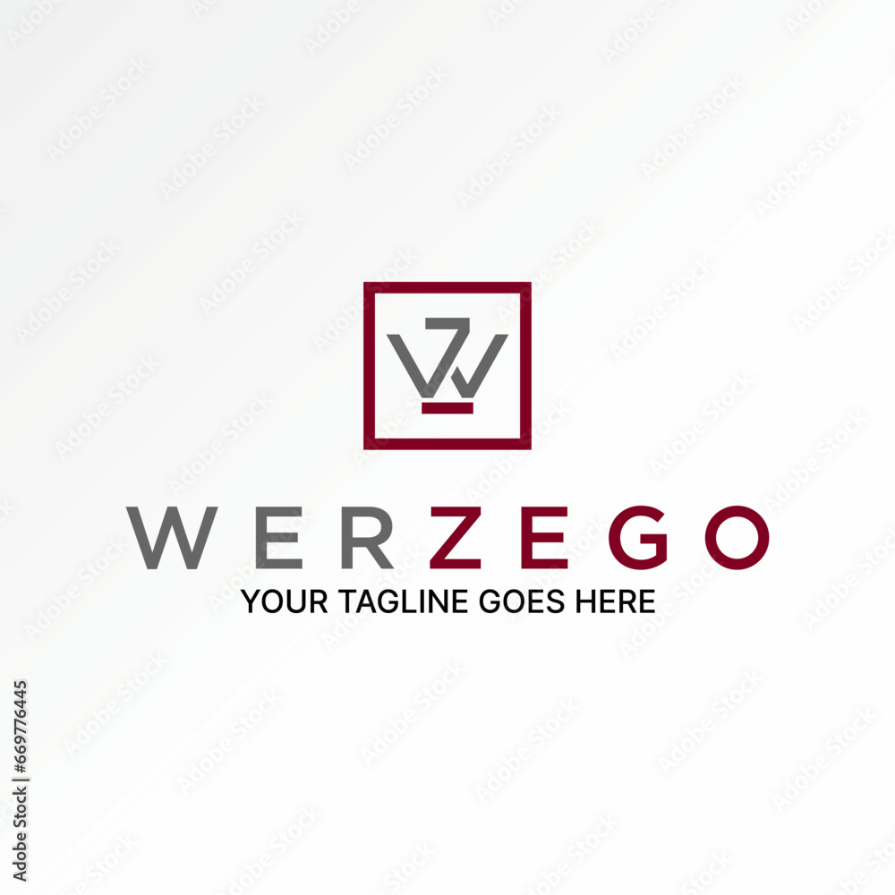 Poster logo design graphic concept creative abstract premium vector stock unique initial letter wz or zw fo