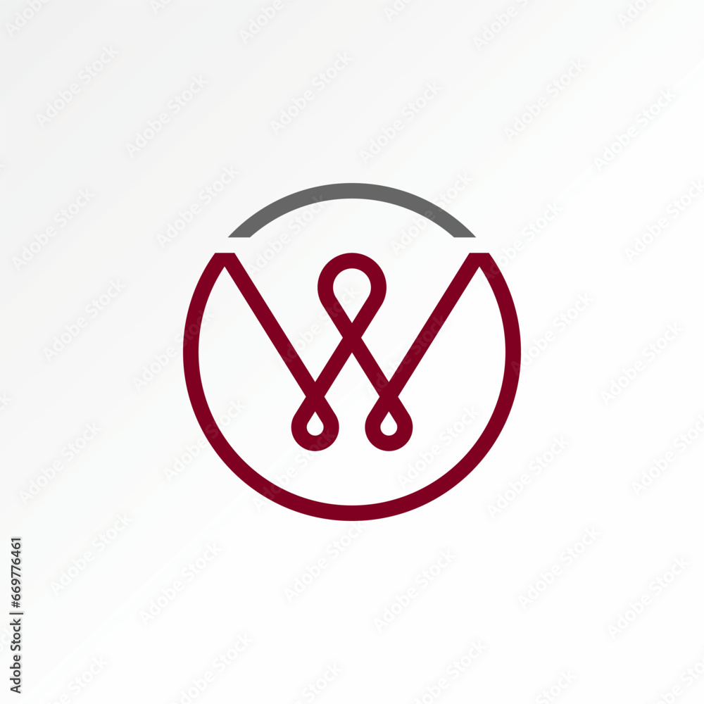 Poster logo design graphic concept creative premium abstract vector stock unique initial letter w font line