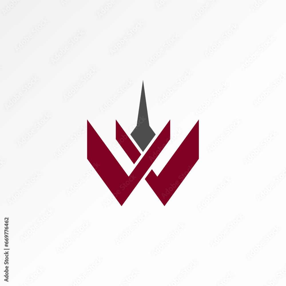 Poster logo design graphic concept creative abstract premium vector stock unique initial letter w or xw fon