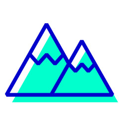 山を表す2色スタイルのアイコン