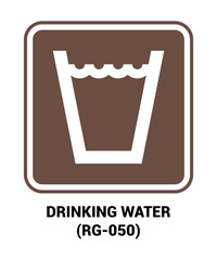 Drinking water vector sign, Motorist Services and Recreation Signs