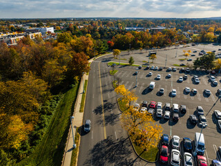 Aerial Drone of Bridgewater New Jersey Sunset 