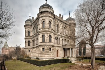 Fototapeta na wymiar Historic palace in Istanbul captured with high dynamic range photography. Generative AI