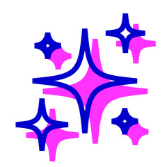 キラキラを表す2色スタイルのアイコン