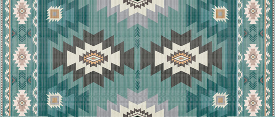 Navajo tribal vector seamless pattern. Native American ornament. Ethnic South Western decor style. Boho geometric ornament. Vector seamless pattern. Mexican blanket, rug. Woven carpet illustration	
 - obrazy, fototapety, plakaty
