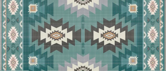 Papier Peint photo autocollant Style bohème Navajo tribal vector seamless pattern. Native American ornament. Ethnic South Western decor style. Boho geometric ornament. Vector seamless pattern. Mexican blanket, rug. Woven carpet illustration  