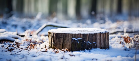 Frosty stump - obrazy, fototapety, plakaty