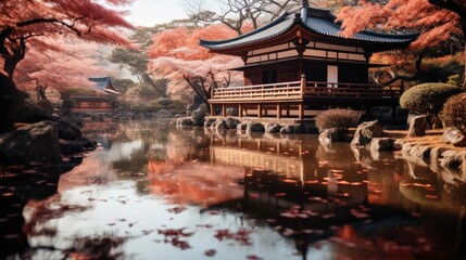 Kyoto Daigoji temple with beautiful spring blossoms.