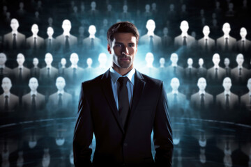 Fototapeta premium business candidate Leader, Human resources management and recruitment .AI Generative .