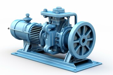 Water pump 3D render on white background. Generative AI