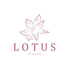 Fototapeta premium Simple Flower Logo, Vector Ornamental Plant Line Design for Business Brand, Template Illustration