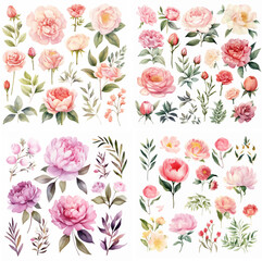 save invitation postcard rose watercolor wedding label romantic birthday border greeting elegant